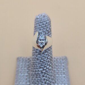 Size 5 Sterling Silver Abstract Marquise Cubic Zirconia Ring A4676